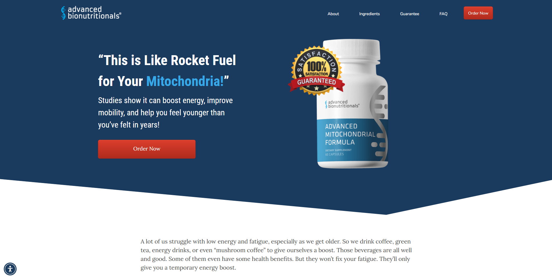 Advanced Mitochondrial Formula bottle – Dietary supplement for energy and mitochondrial health