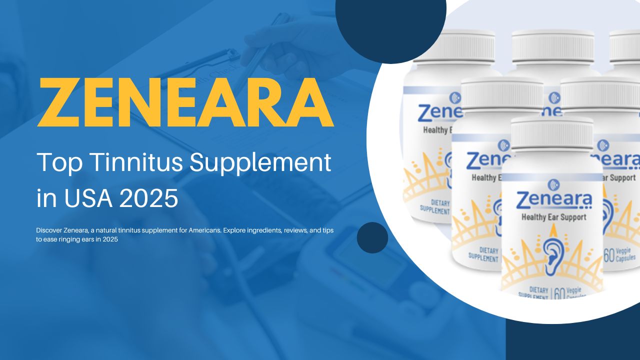 Zeneara tinnitus supplement bottle for Americans in 2025